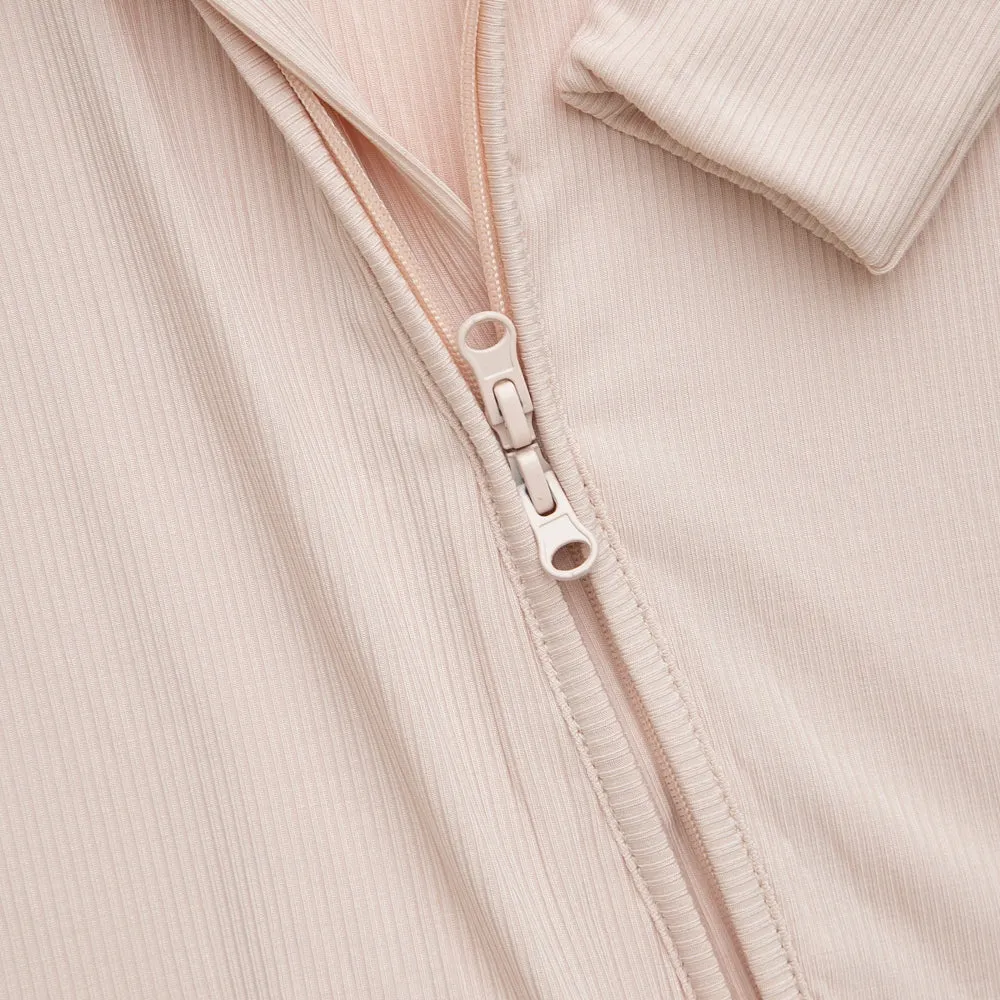 Soft Pink ribbed Bamboo Zippy Romper