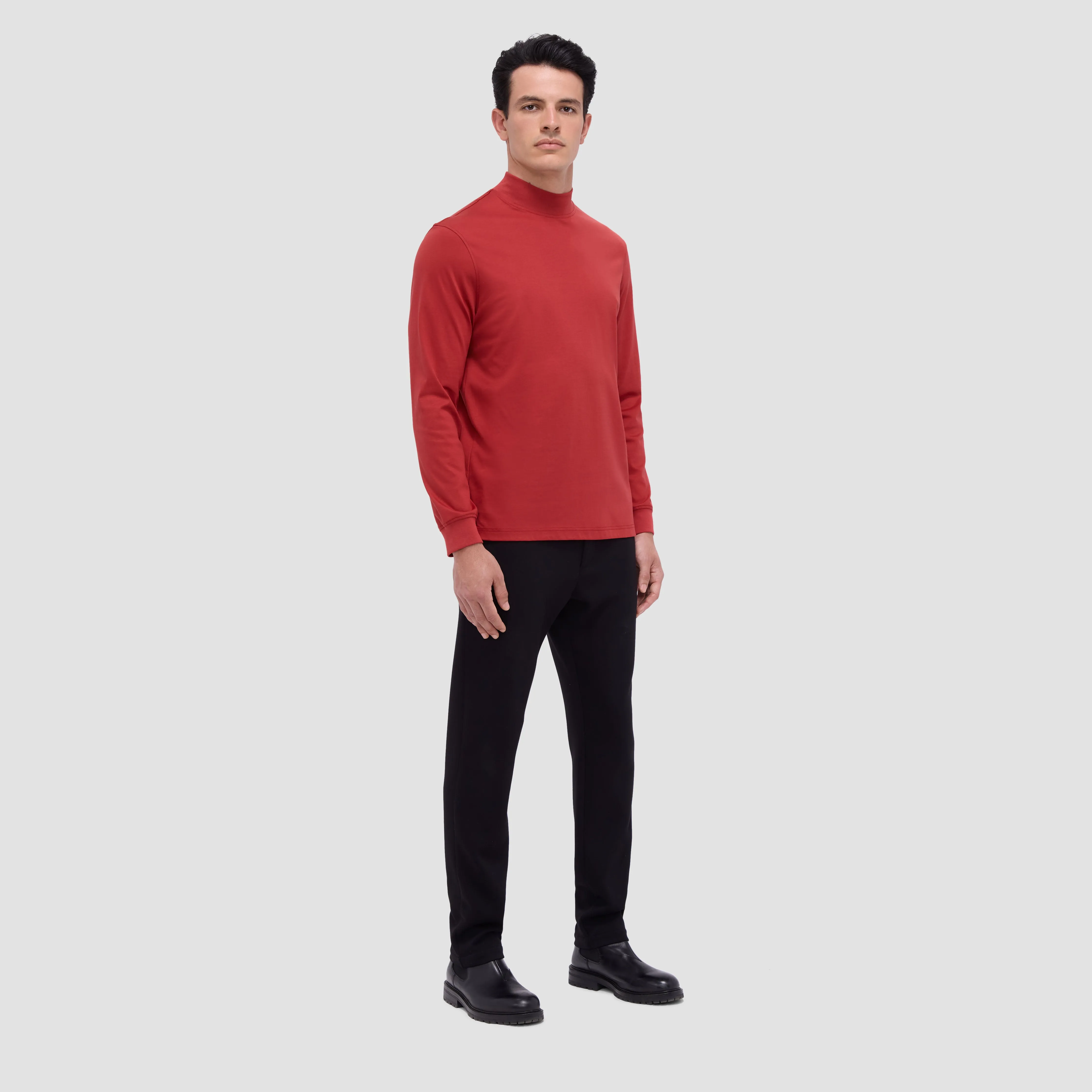 Solid Mock Neck Pullover