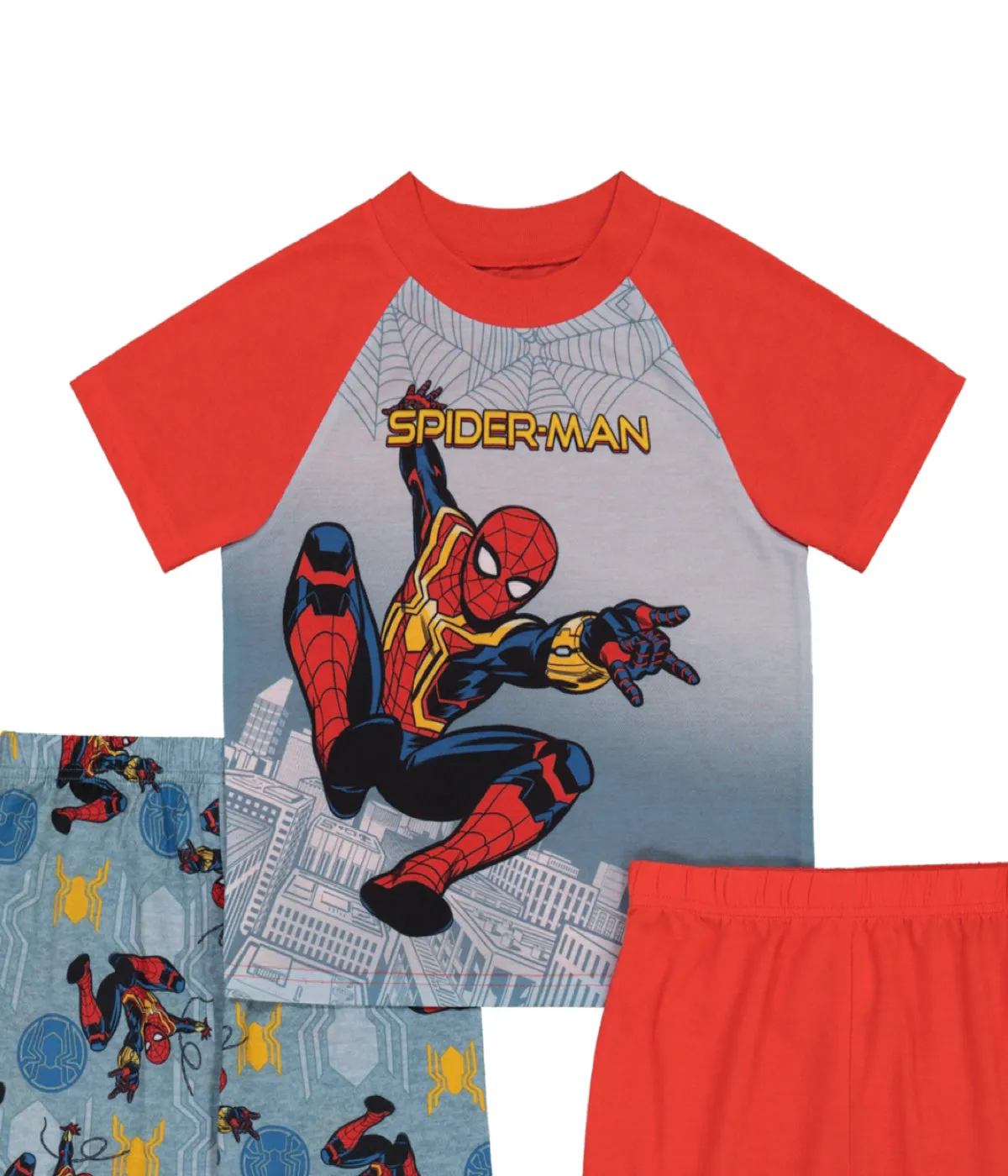 Spiderman Boys Pajamas Short Sleeve Kids PJs 3pc Set