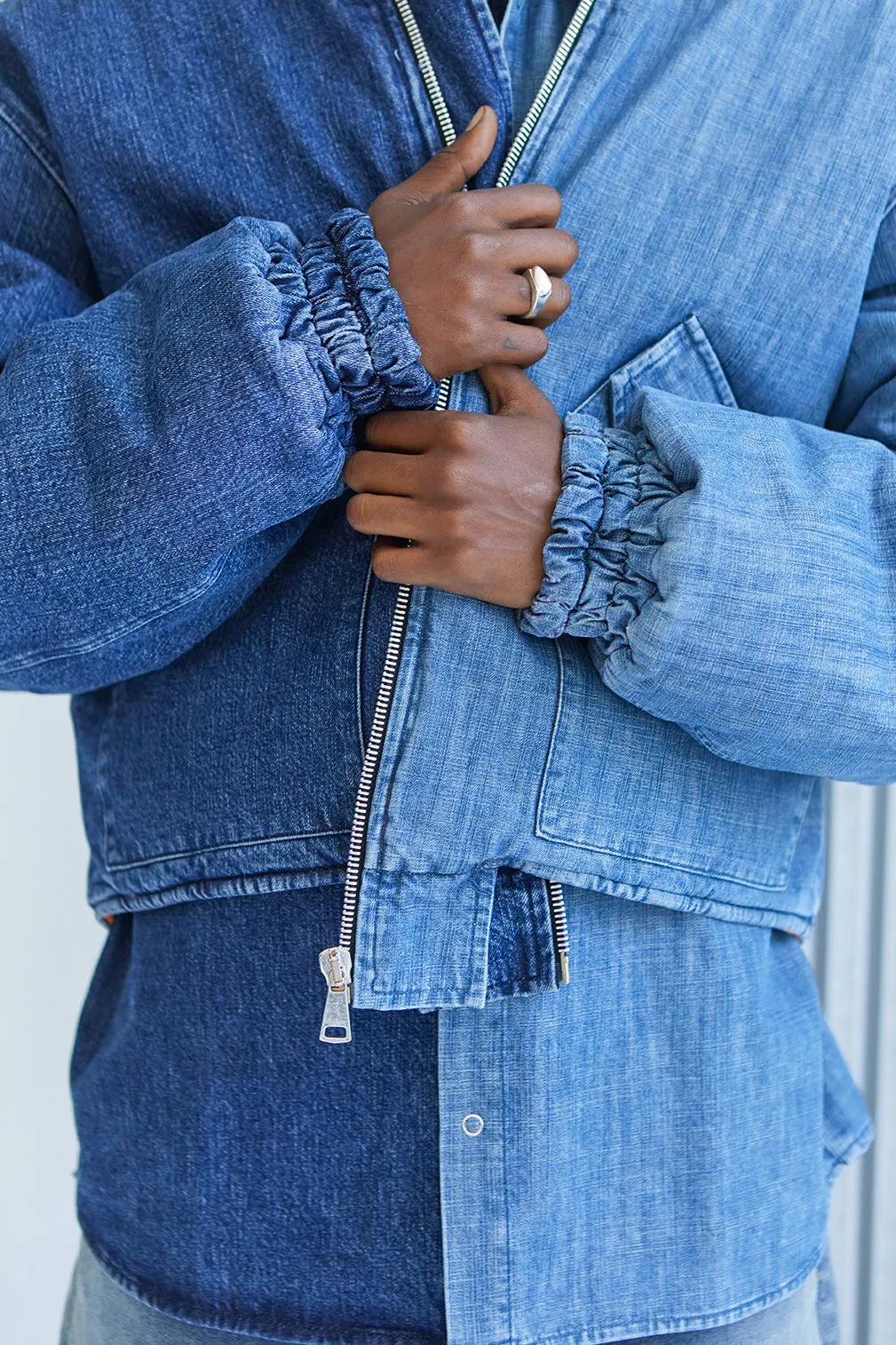 Split Bomber - Rinse Blue