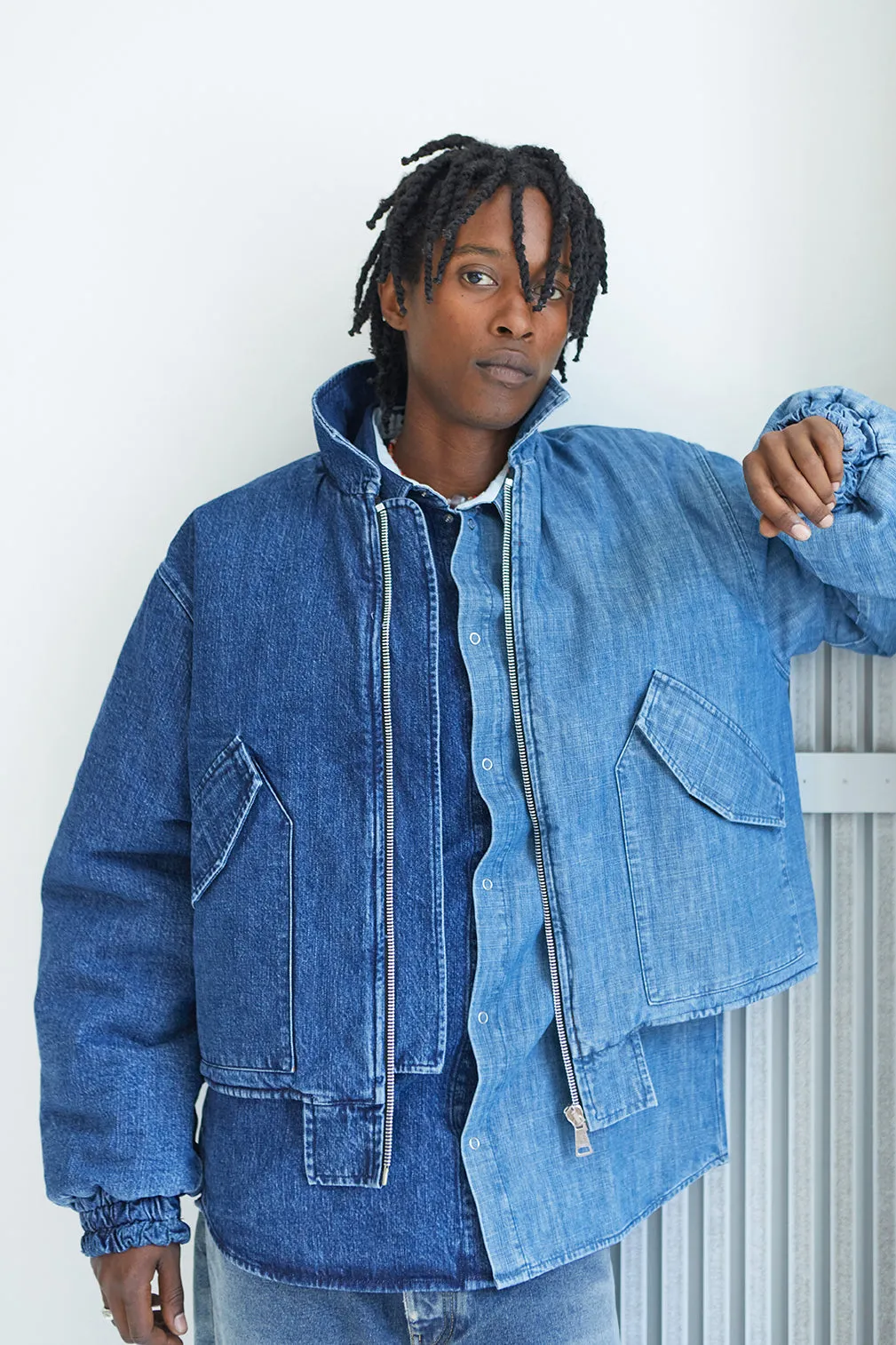 Split Bomber - Rinse Blue
