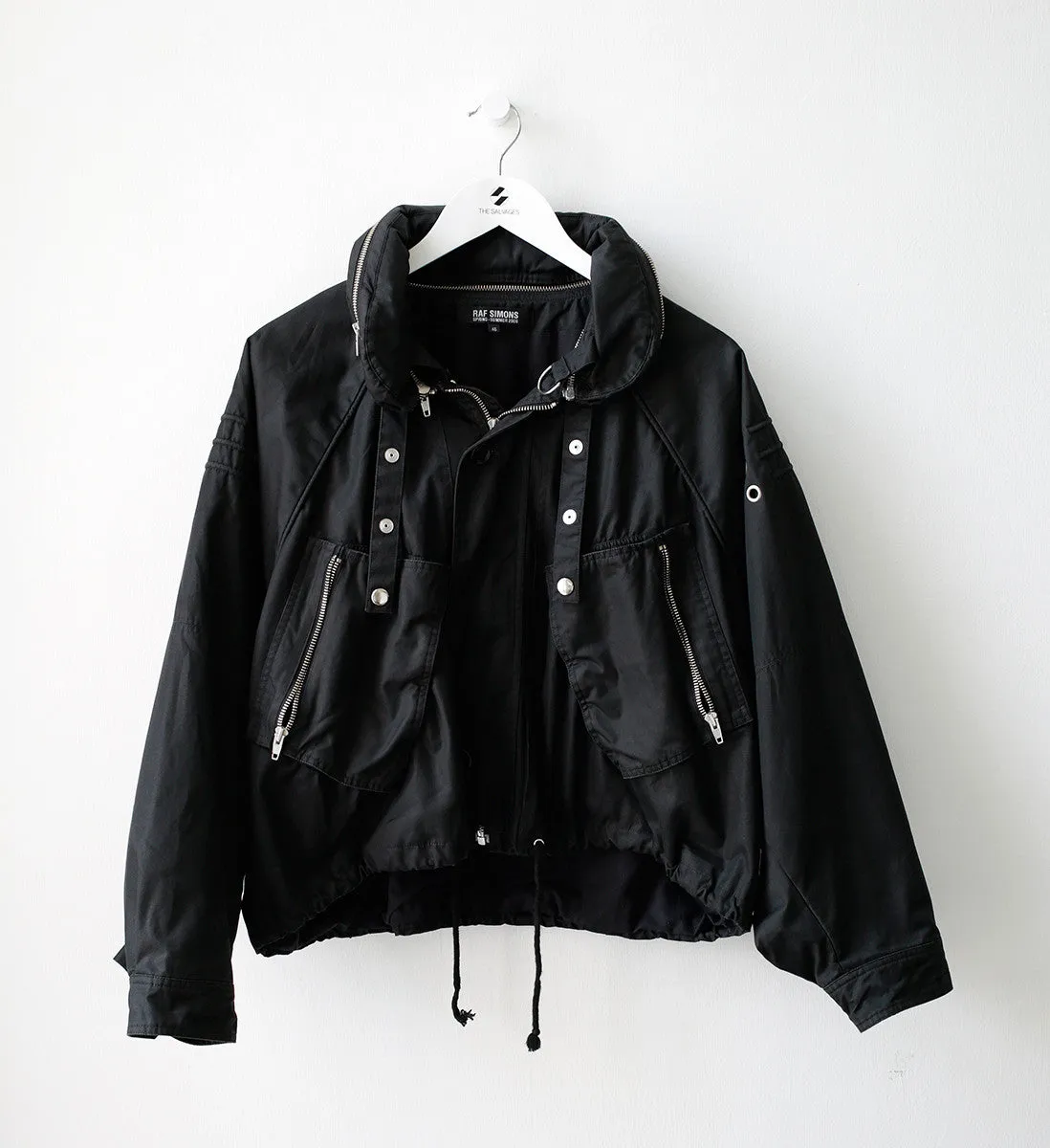S/S06 ‘Icarus Surgit’ Black Mini Parachute Bomber with a Detachable Collar by Raf Simons