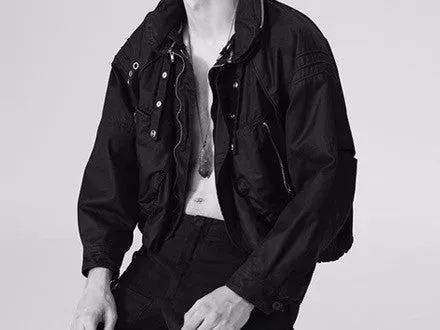 S/S06 ‘Icarus Surgit’ Black Mini Parachute Bomber with a Detachable Collar by Raf Simons