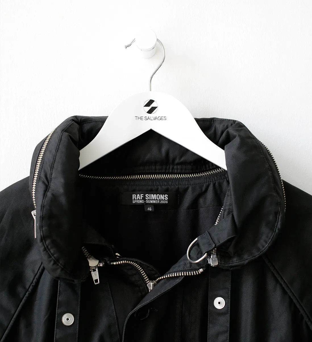 S/S06 ‘Icarus Surgit’ Black Mini Parachute Bomber with a Detachable Collar by Raf Simons