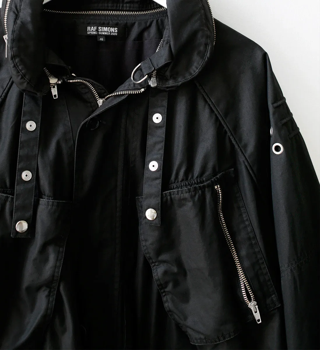 S/S06 ‘Icarus Surgit’ Black Mini Parachute Bomber with a Detachable Collar by Raf Simons