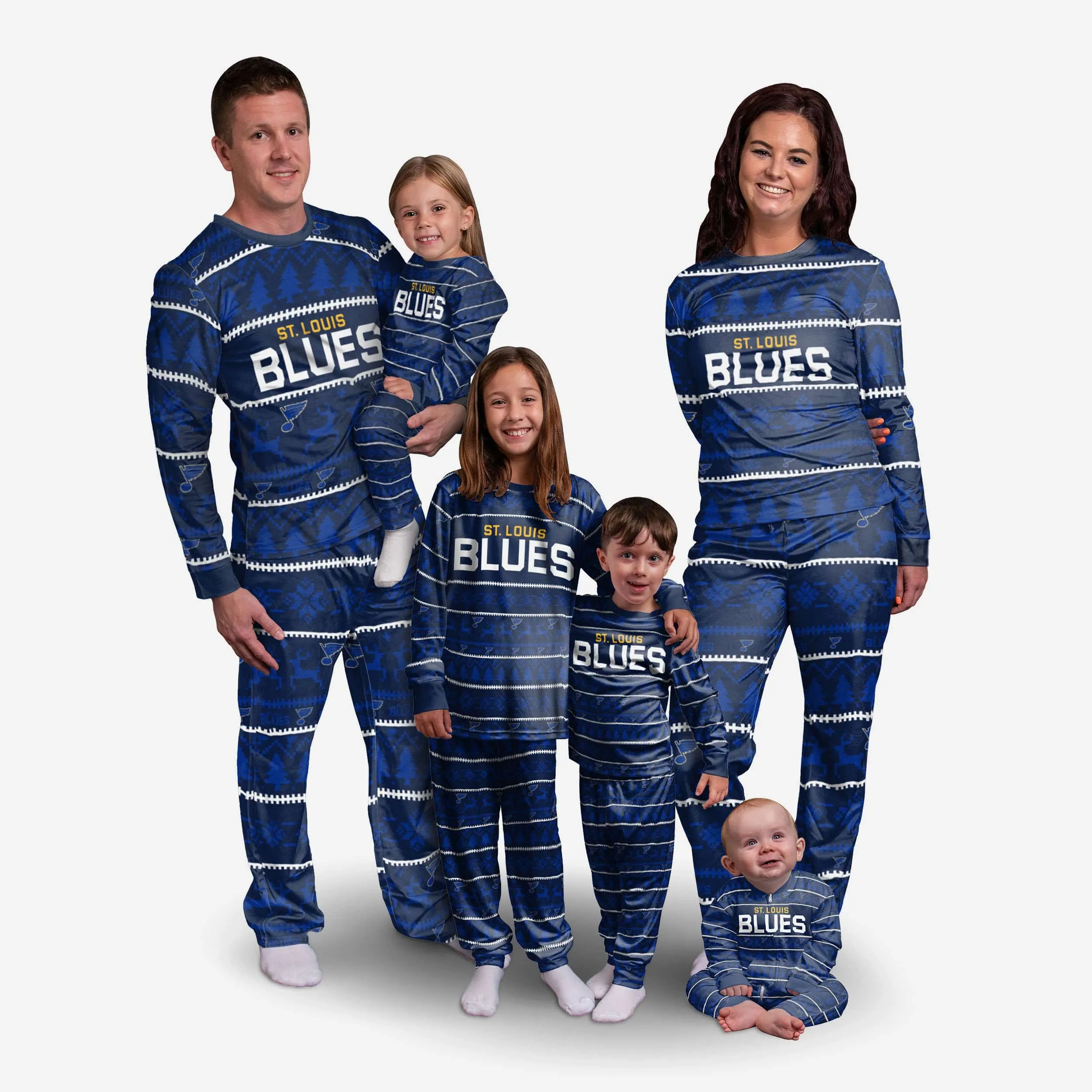St Louis Blues Youth Family Holiday Pajamas