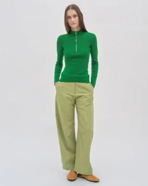 STRAIGHT TAPER TAB PANT - FLUID POPLIN