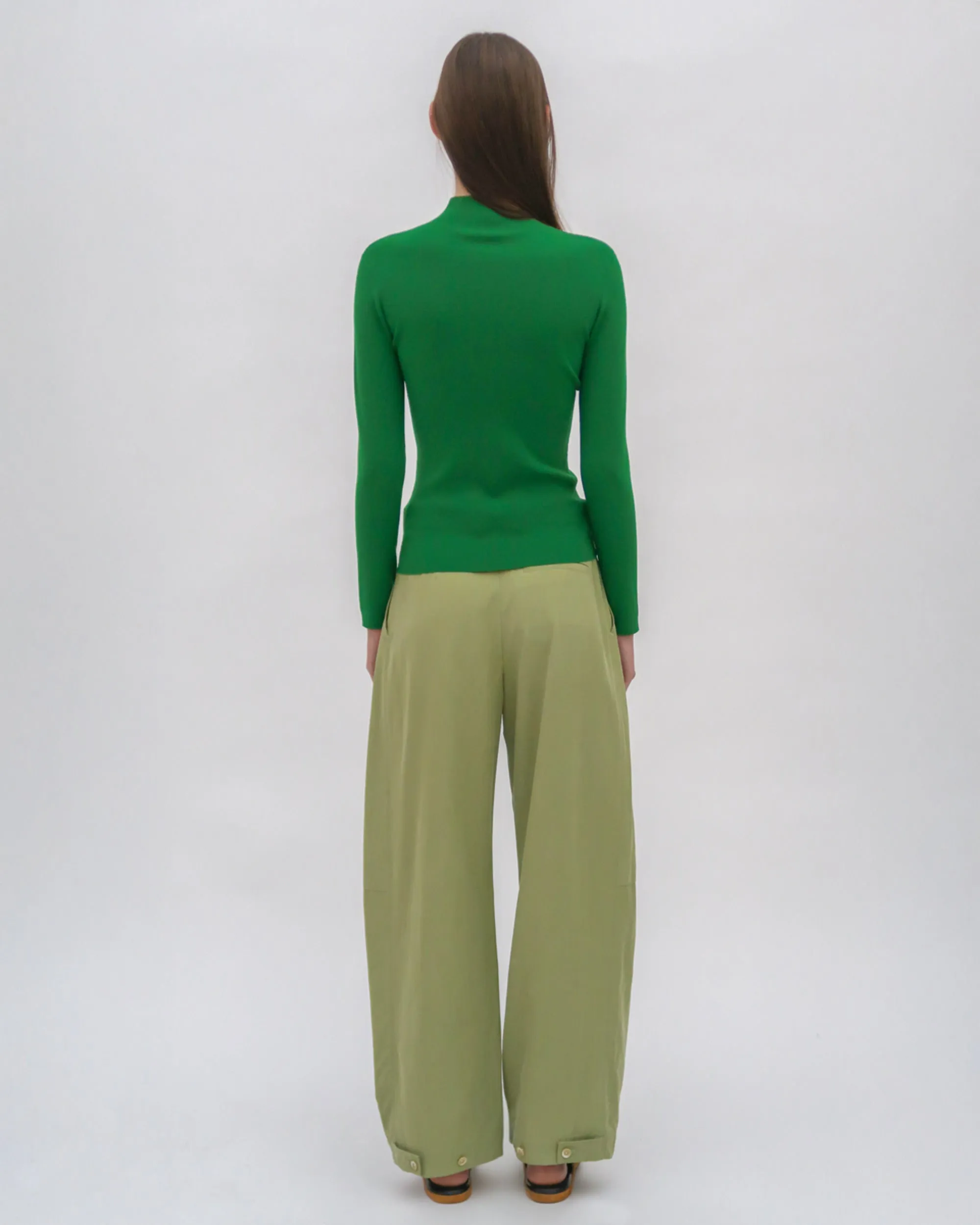 STRAIGHT TAPER TAB PANT - FLUID POPLIN