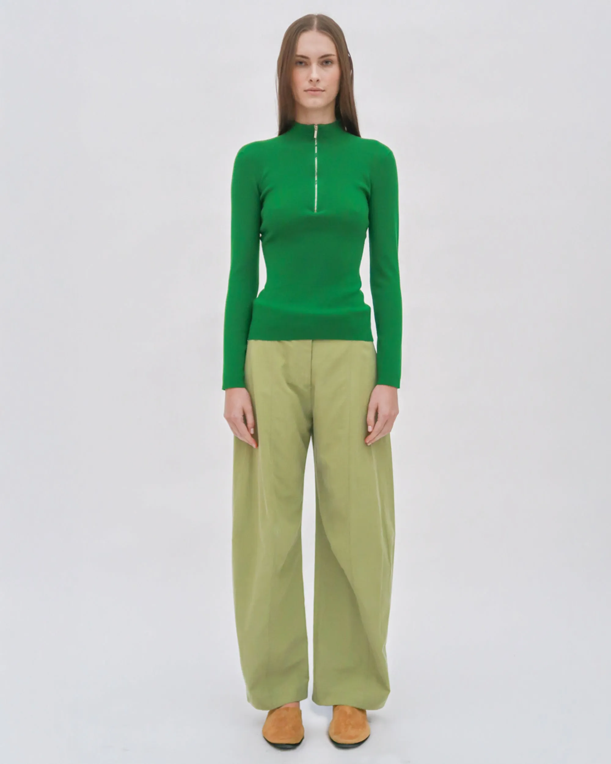 STRAIGHT TAPER TAB PANT - FLUID POPLIN