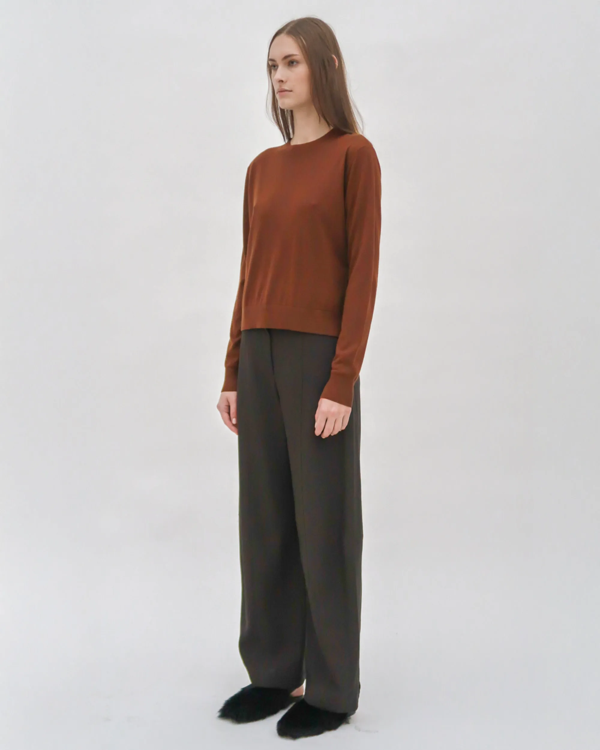 STRAIGHT TAPER TAB PANT - VISCOSE TWILL