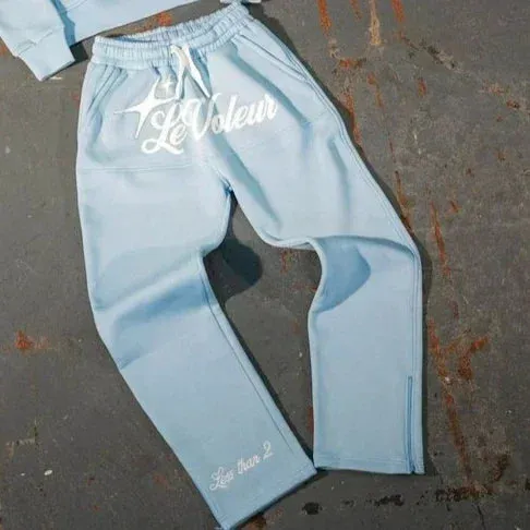 Streetwear Hoodie SweatpantsTwo Piece Set Y2K Clothes Mens Hip Hop Letters Embroidered Rhinestone Sequins Sweatshirt Pants Set