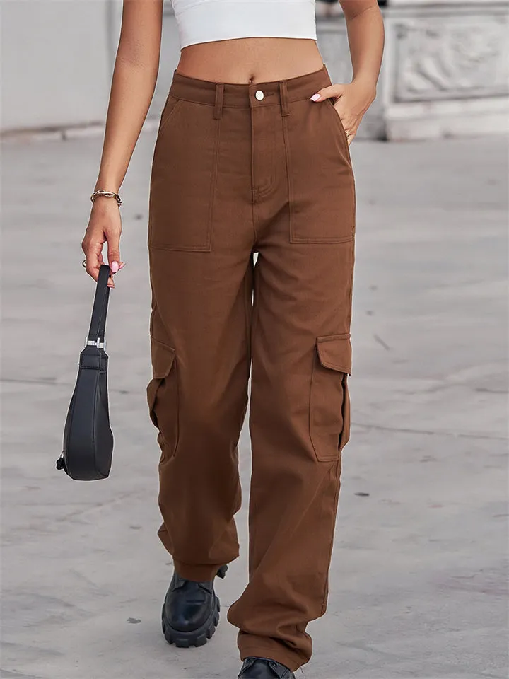 Stylish All Match Relaxed Women's Long Cargo Pants