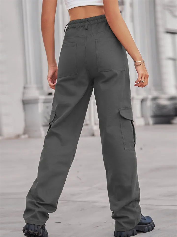 Stylish All Match Relaxed Women's Long Cargo Pants