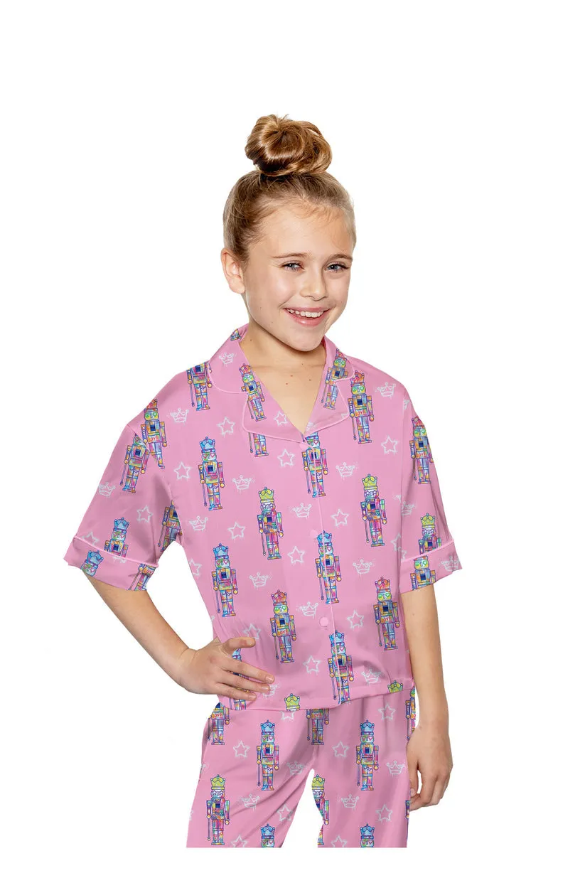 Sunshine Society Kids Nutcracker Girl Short Sleeve w/ Pants Set - Pink
