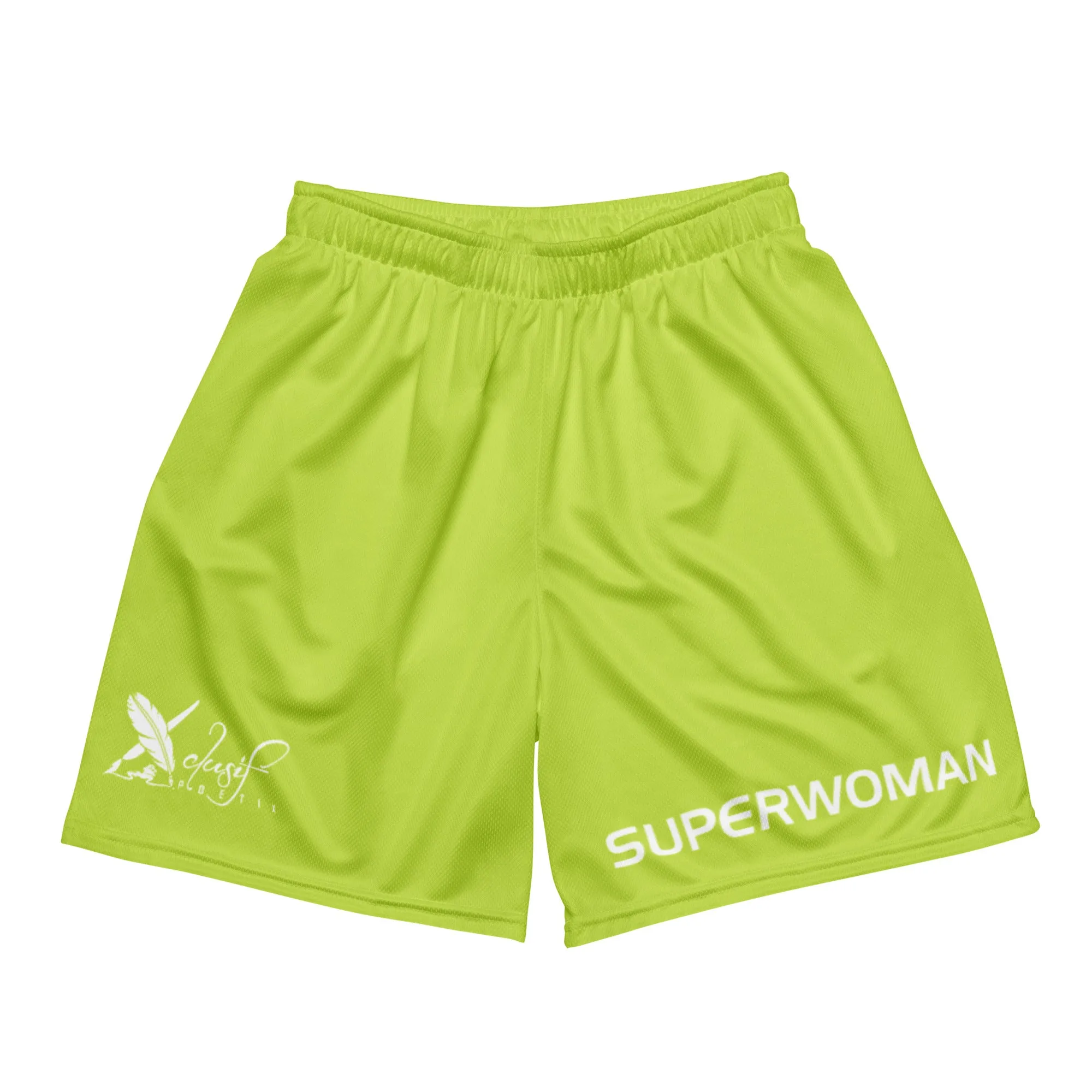 SUPERWOMAN BY XCLUSIF POETIX LIGHT GREEN & WHITE Unisex mesh shorts