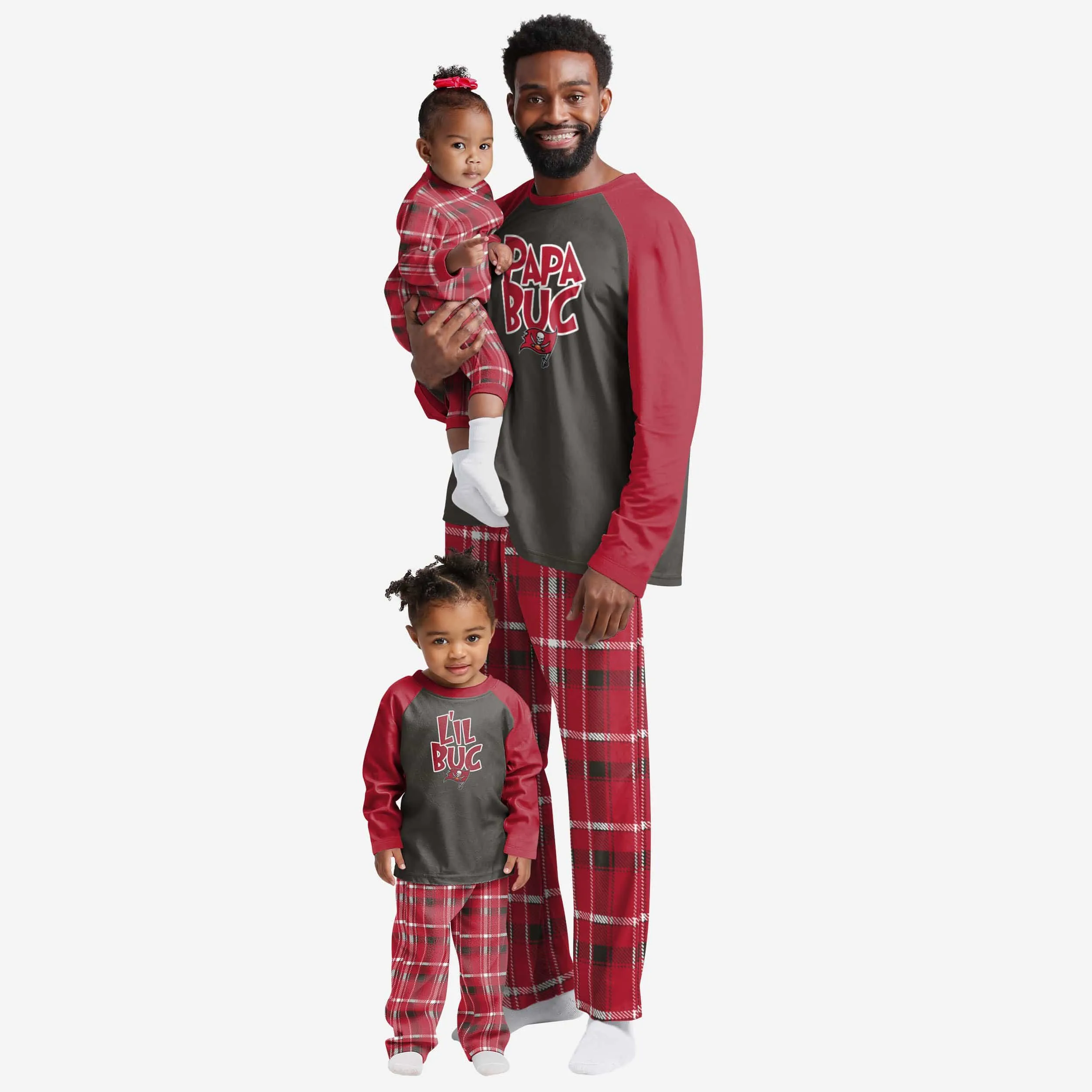 Tampa Bay Buccaneers Infant Plaid Family Holiday Pajamas