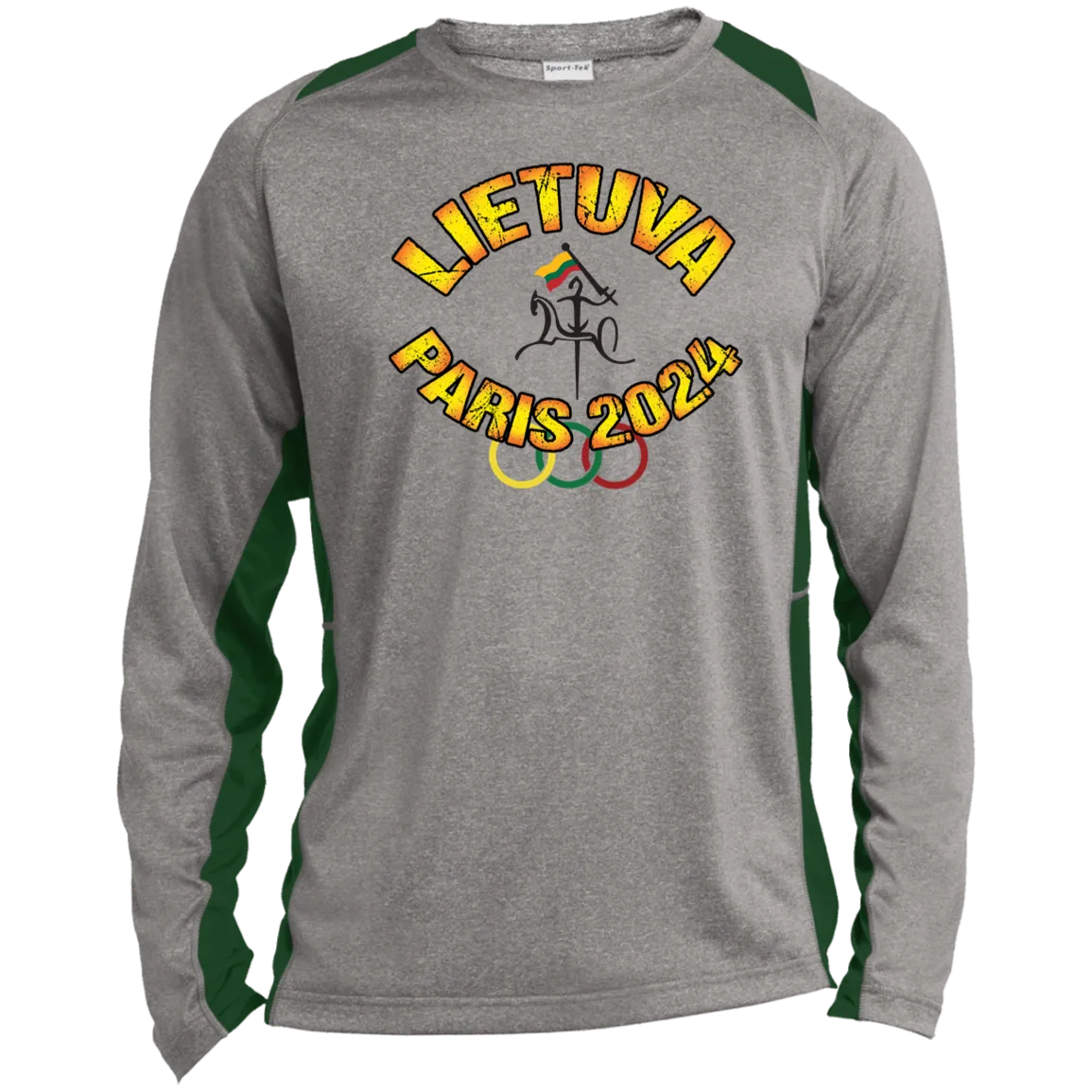 Team Lietuva 2024 Vytis - Men's Long Sleeve Colorblock Activewear Performance T