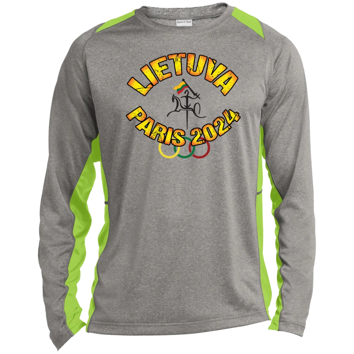 Team Lietuva 2024 Vytis - Men's Long Sleeve Colorblock Activewear Performance T