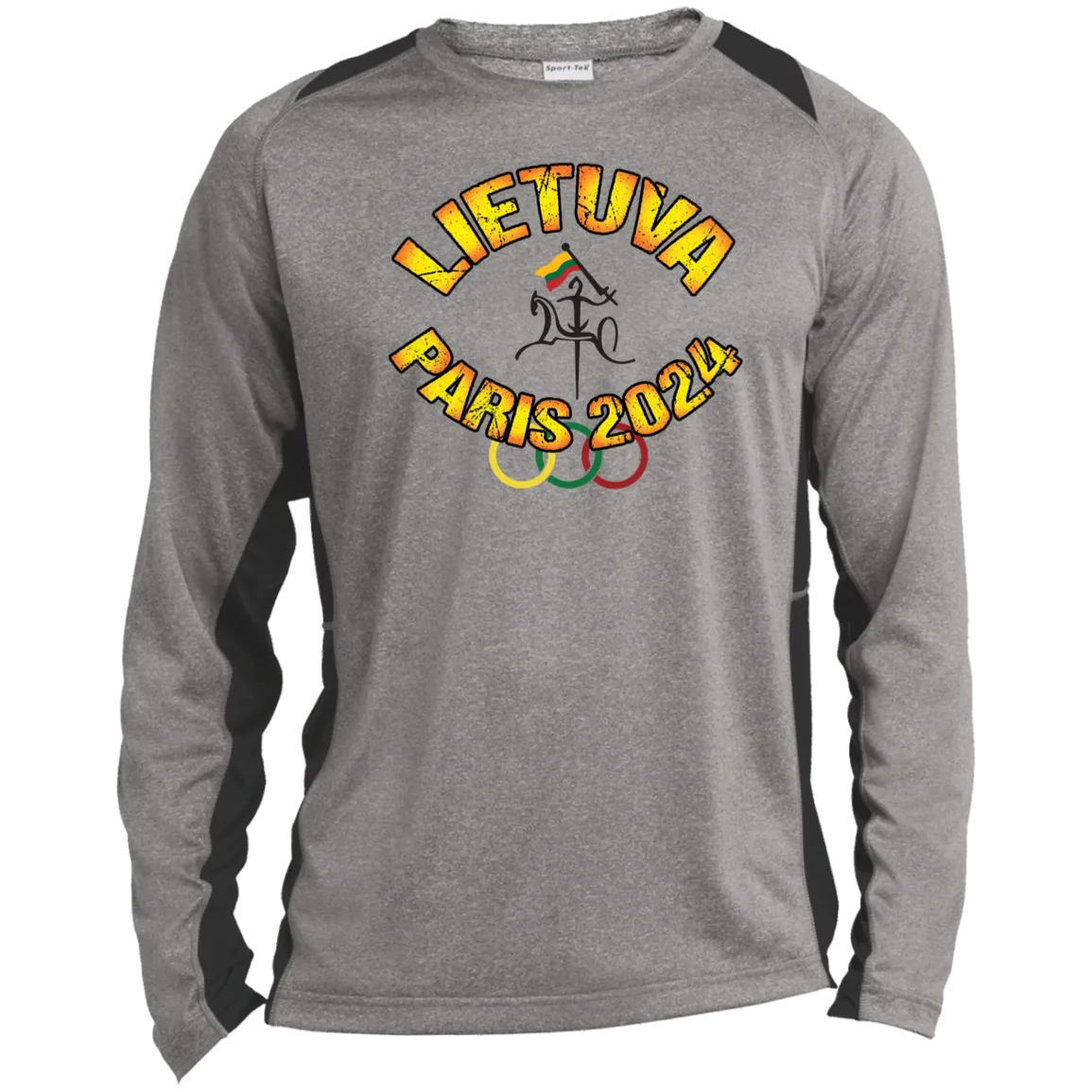 Team Lietuva 2024 Vytis - Men's Long Sleeve Colorblock Activewear Performance T