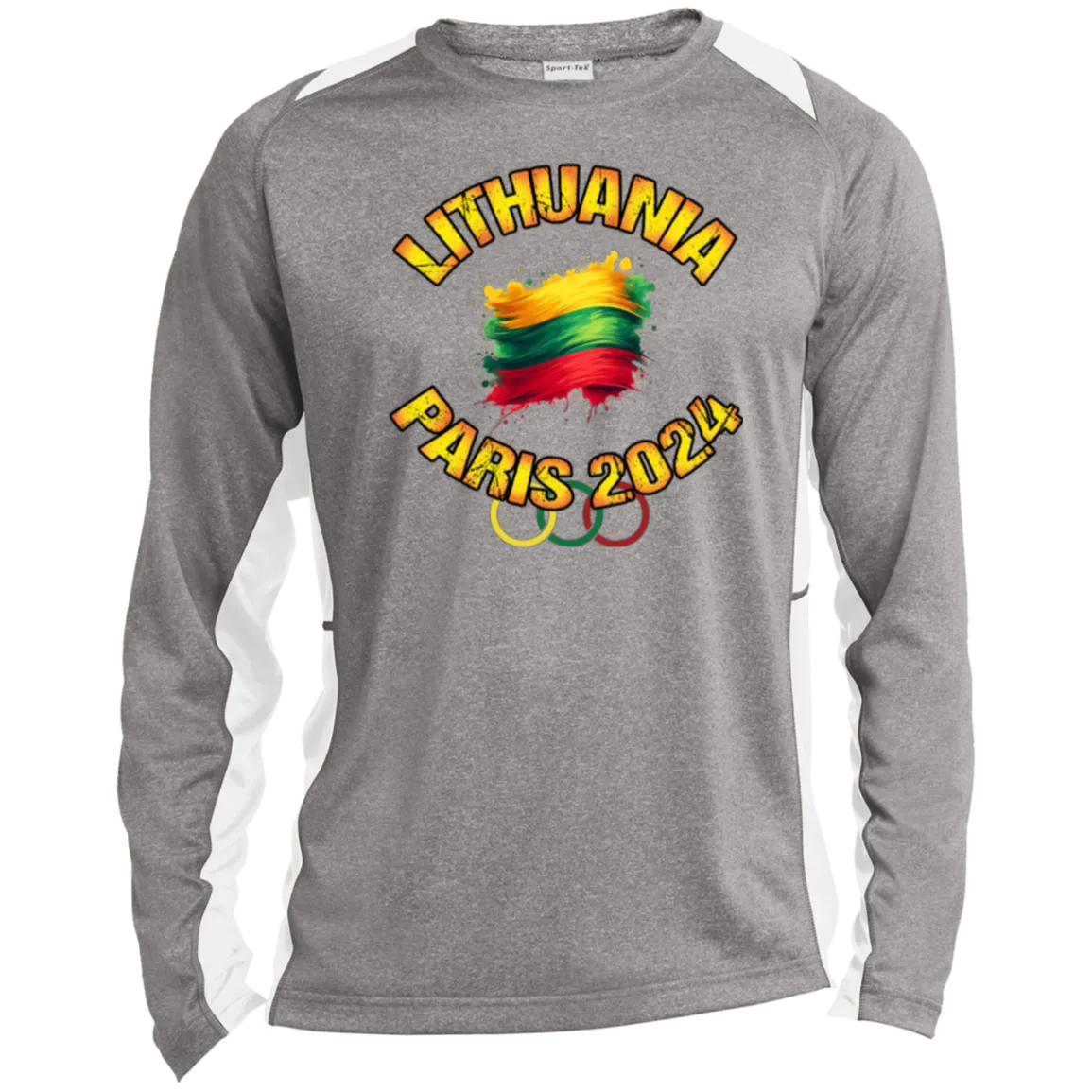 Team Lithuania 2024 Olympics - Men's Long Sleeve Colorblock Activewear Performance T