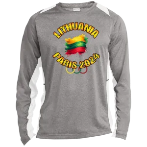 Team Lithuania 2024 Olympics - Men's Long Sleeve Colorblock Activewear Performance T