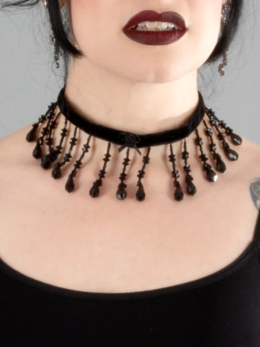 Teardrop Beaded Dangling Choker