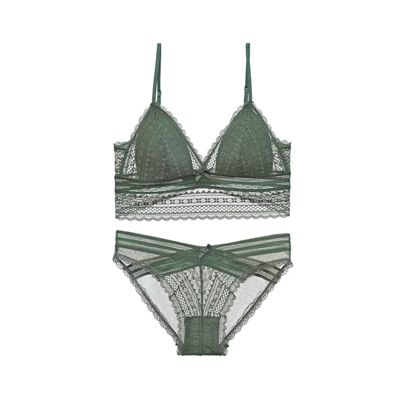 TERMEZY French Sexy Underwear Set - High Quality Lace Bralette & Panty for Women