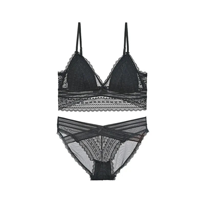 TERMEZY French Sexy Underwear Set - High Quality Lace Bralette & Panty for Women