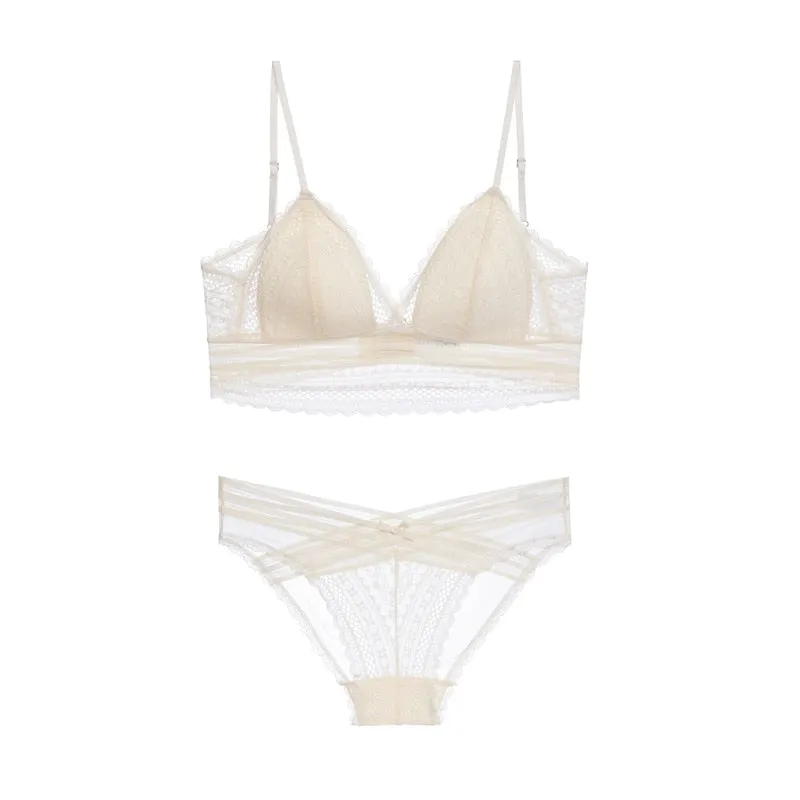TERMEZY French Sexy Underwear Set - High Quality Lace Bralette & Panty for Women