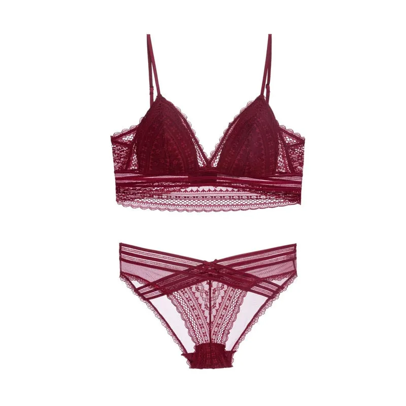 TERMEZY French Sexy Underwear Set - High Quality Lace Bralette & Panty for Women