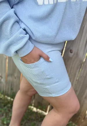 TEXTURED BLUE - BIKER SHORTS