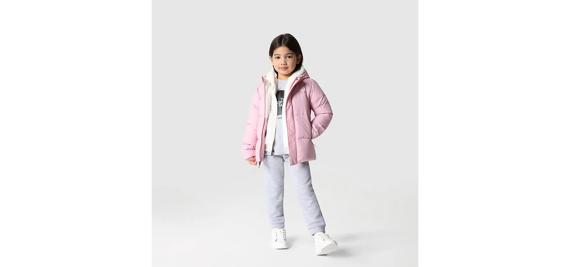 The North Face Kid's North Down Hooded Jacket Cameo Pink