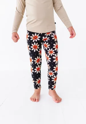 The Sleepy Sloth Gourdgeous Blooms Fall Pumpkin Halloween Print Girls Leggings