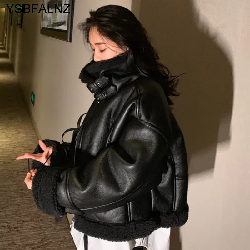 Thick Stand Motorcycle Bomber Short   Jacket