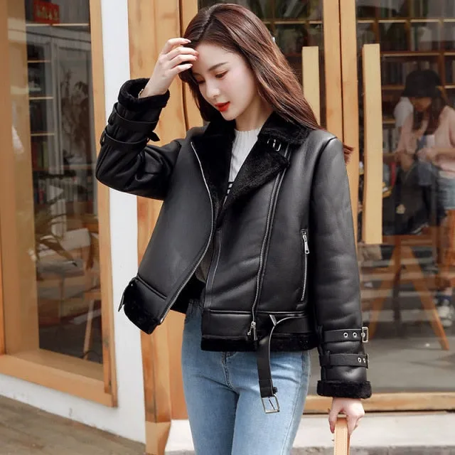 Thick Stand Motorcycle Bomber Short   Jacket
