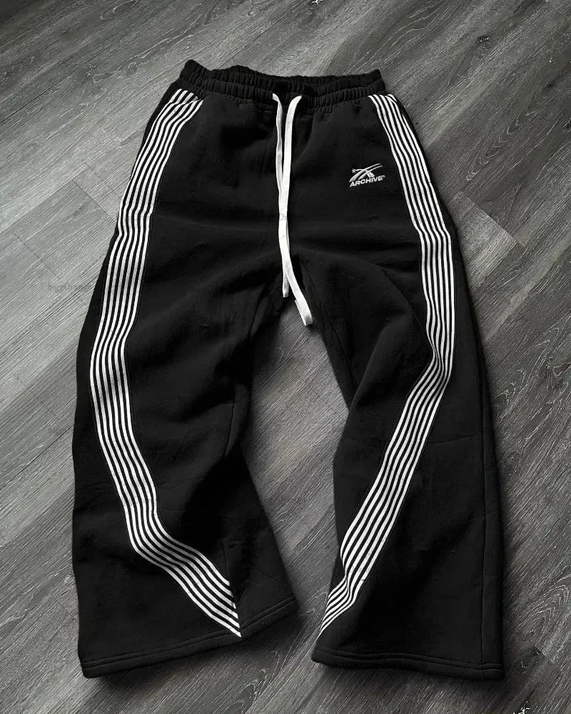 Tie Dye Sweatpants Y2K Retro Clothing Men's Women's Hip Hop Letter Loose Casual Pants Casual Stretch Waist Jogger Pants