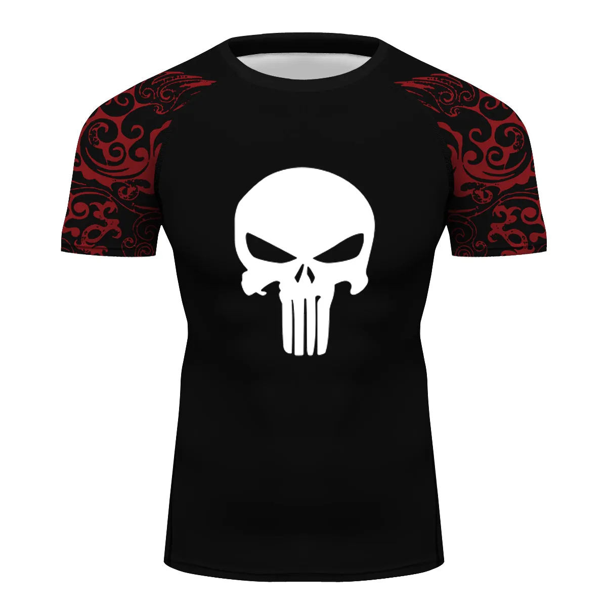 Totem Red Bones Short Sleeve Tee Shirt Rash Guard for Jiu Jitsu BJJ MMA Muay Thai