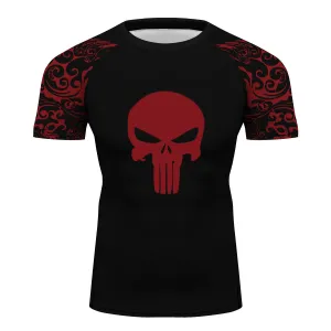 Totem Red Bones Short Sleeve Tee Shirt Rash Guard for Jiu Jitsu BJJ MMA Muay Thai