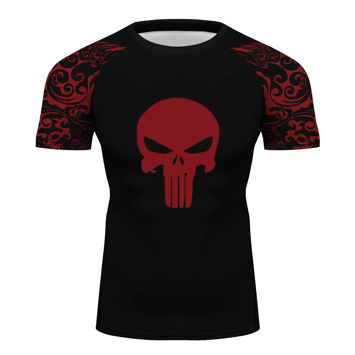 Totem Red Bones Short Sleeve Tee Shirt Rash Guard for Jiu Jitsu BJJ MMA Muay Thai
