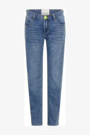 TRUCKERS LOW WAIST STRAIGHT LEG JEAN - BLUE RAPTURE