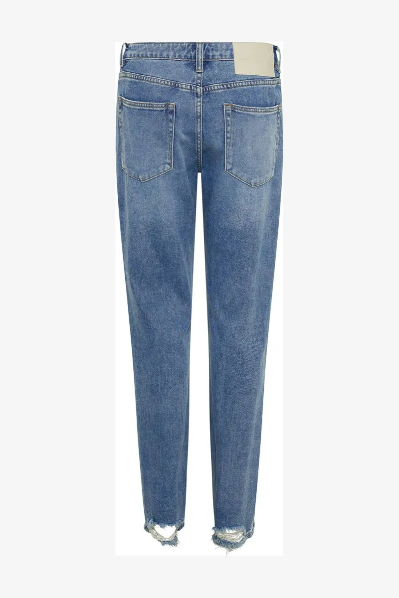 TRUCKERS LOW WAIST STRAIGHT LEG JEAN - BLUE RAPTURE