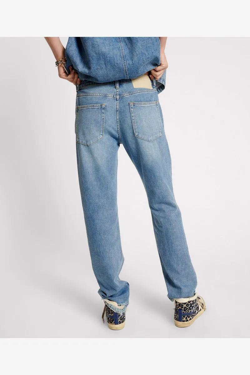 TRUCKERS LOW WAIST STRAIGHT LEG JEAN - BLUE RAPTURE