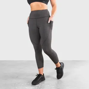 TWL - WOMEN'S ENERGY HIGH WAISTED 7/8 TIGHTS - ATHLETE - CHARCOAL MARL/BLACK