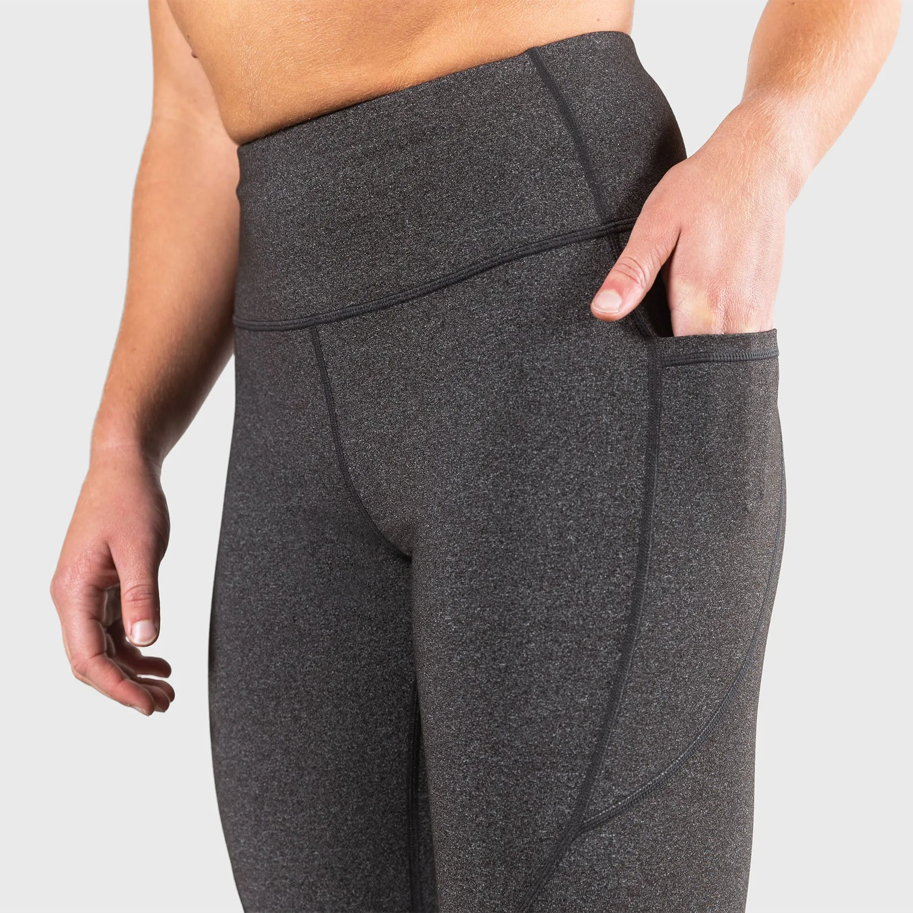 TWL - WOMEN'S ENERGY HIGH WAISTED 7/8 TIGHTS - ATHLETE - CHARCOAL MARL/BLACK