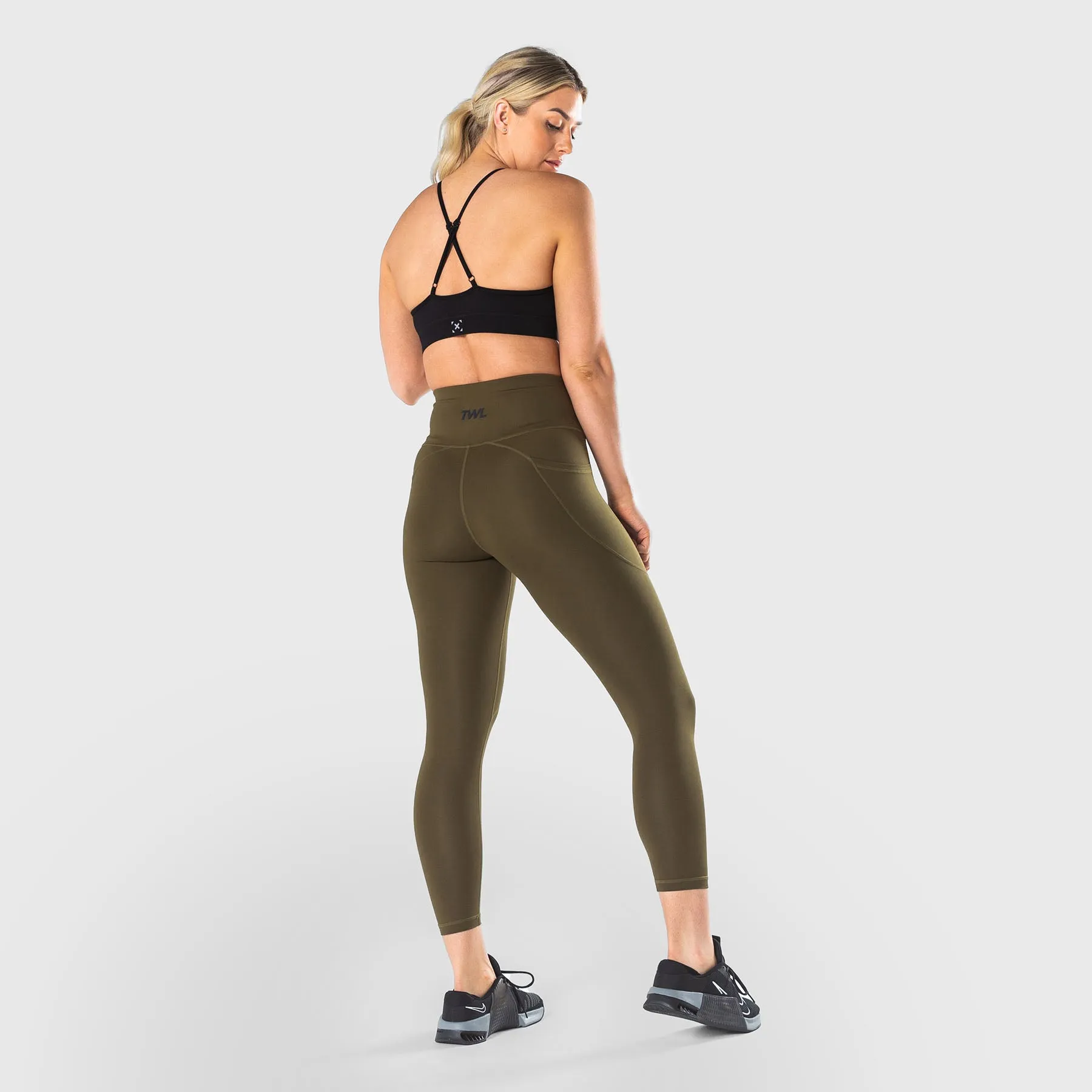 TWL - WOMEN'S ENERGY HIGH WAISTED 7/8 TIGHTS - UNIFORM GREEN