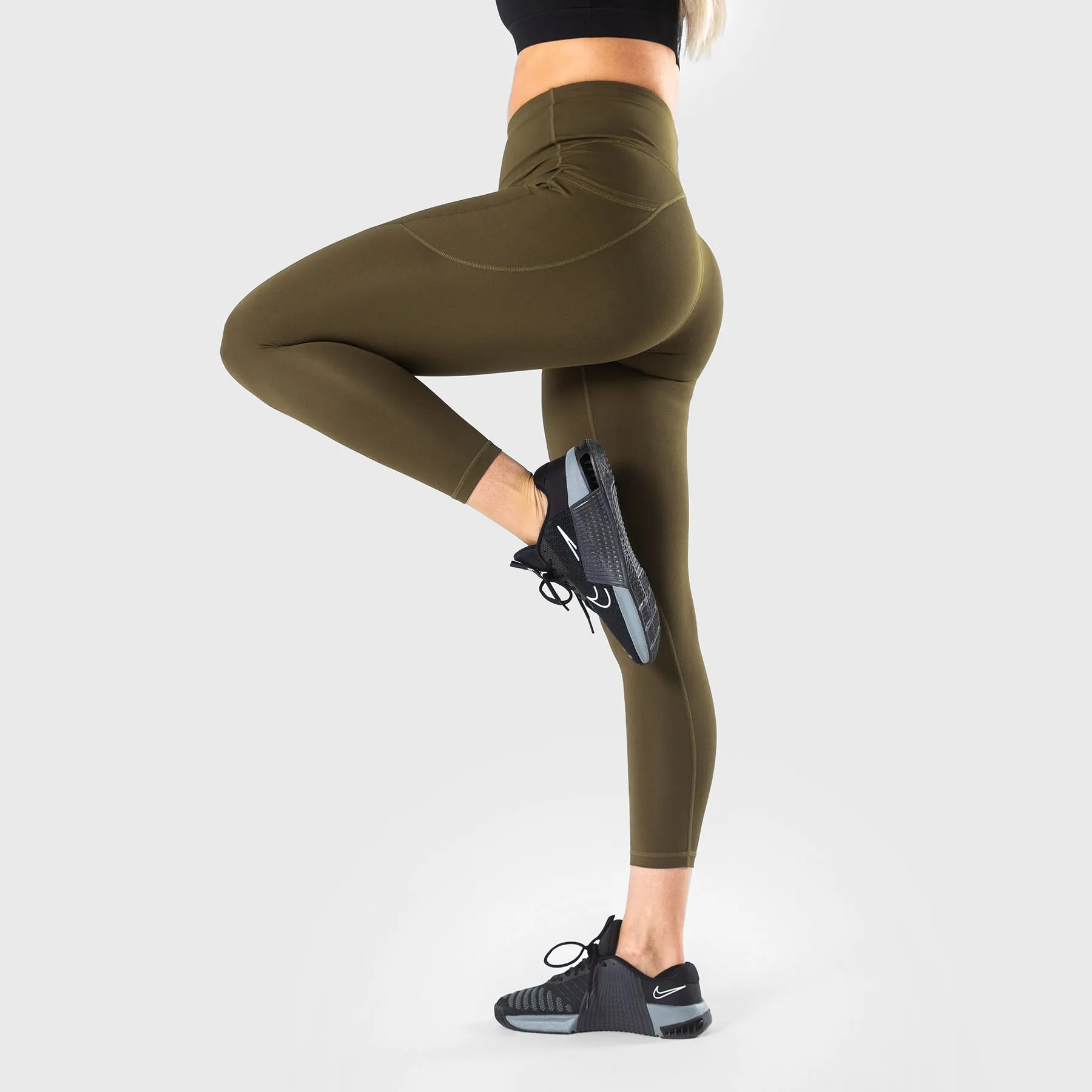 TWL - WOMEN'S ENERGY HIGH WAISTED 7/8 TIGHTS - UNIFORM GREEN