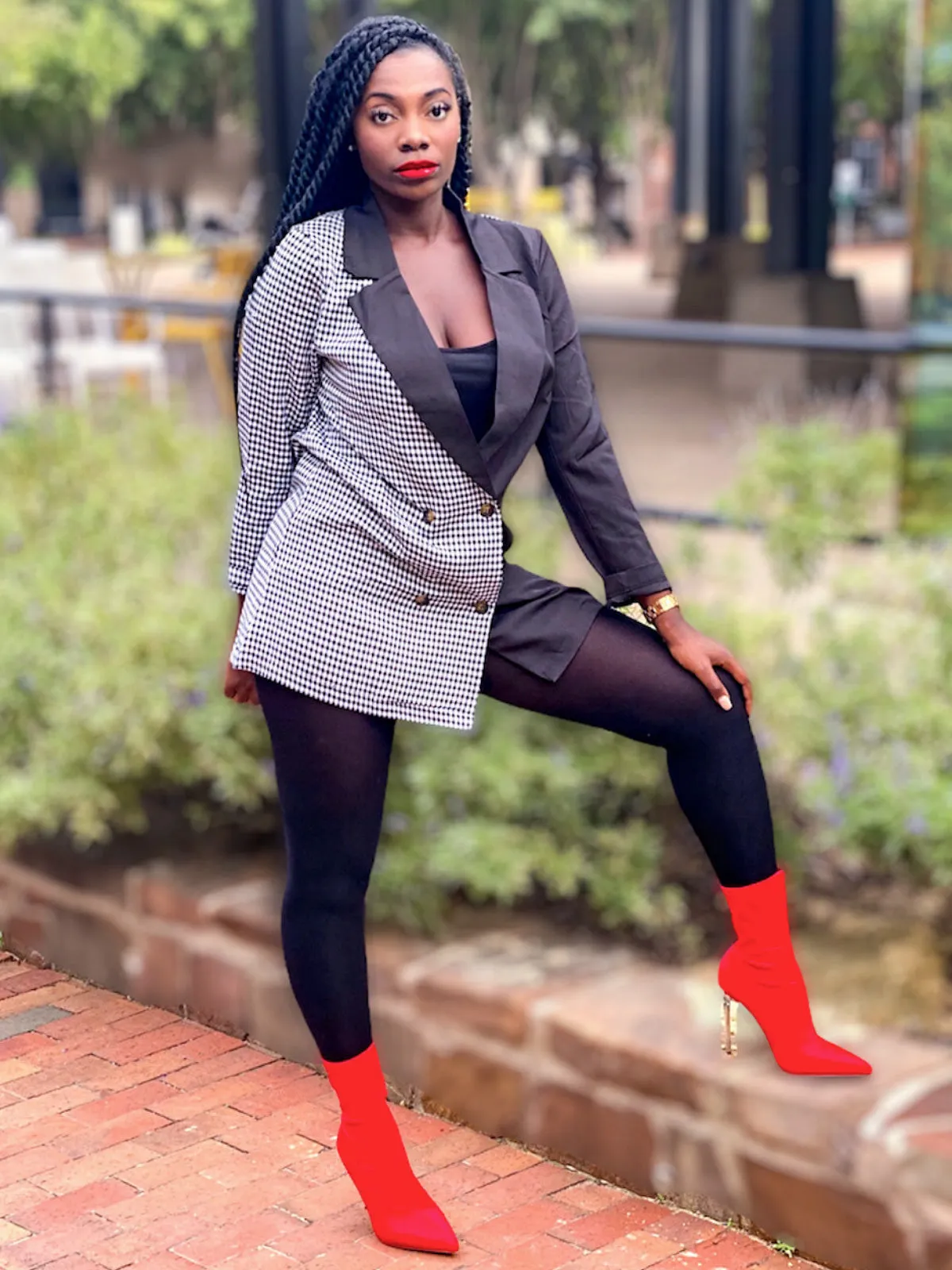 Two-Tone Blazer Dress