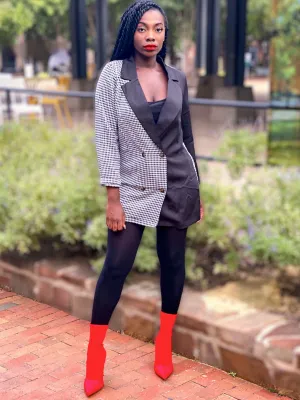 Two-Tone Blazer Dress