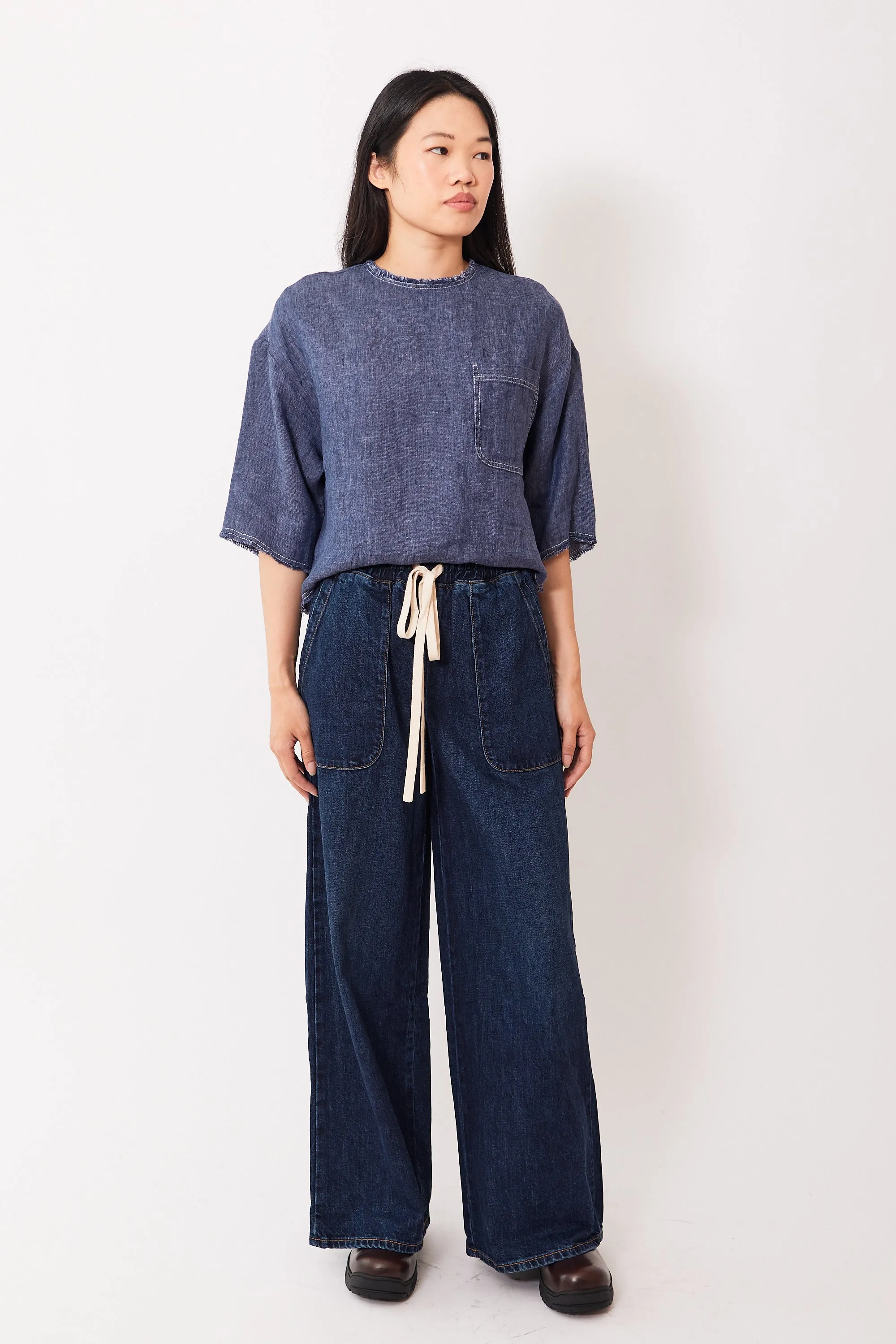TWP Denim Drawstring Pant With Pockets