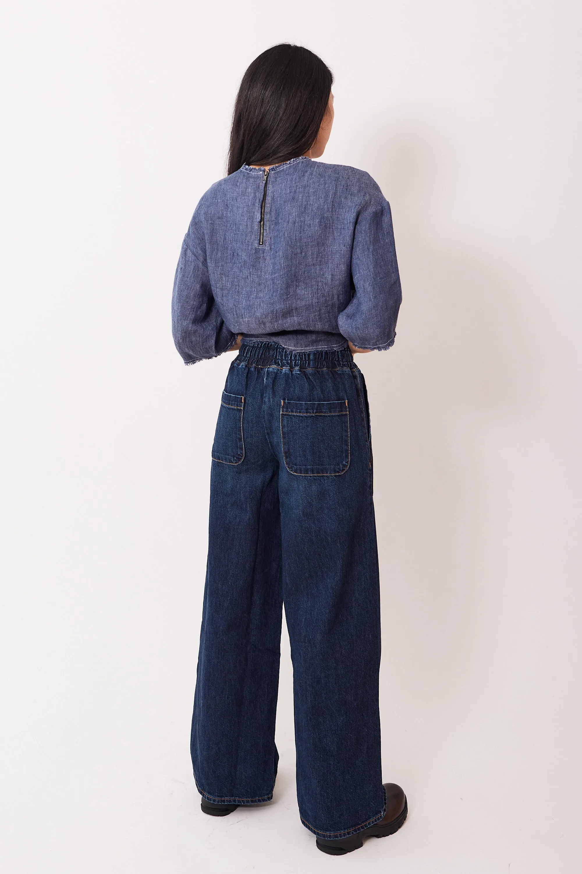TWP Denim Drawstring Pant With Pockets